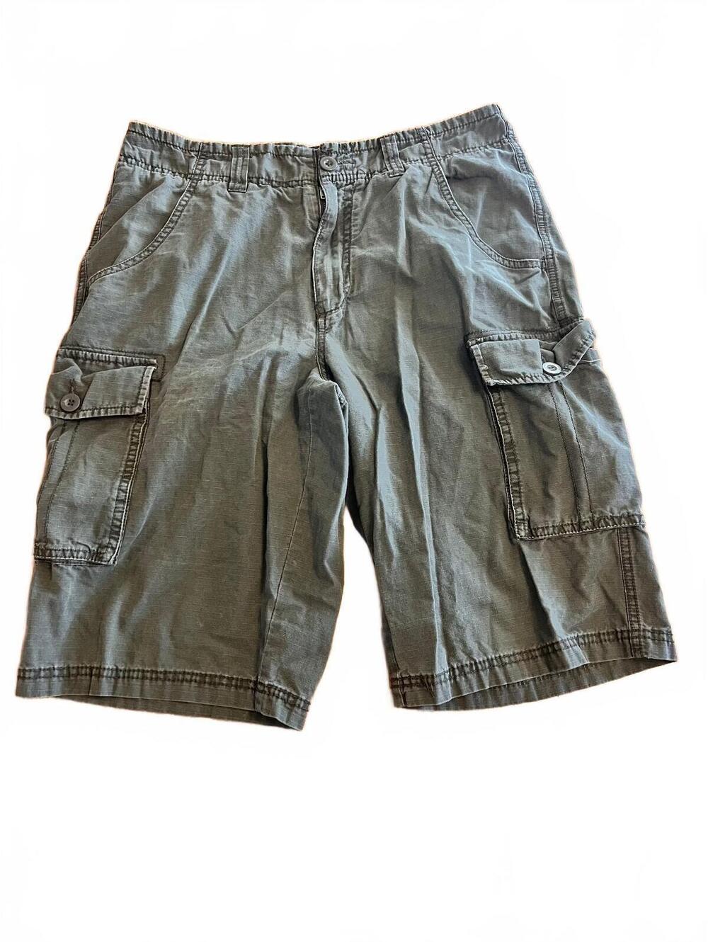 Calvin Klein Jeans Men's Cargo Shorts Size 30 Olive Green 100% Cotton